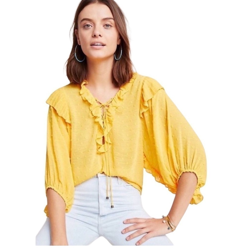 ANTHROPOLOGIE - Haida Peasant Top Blouse Sz M